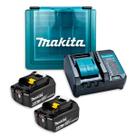 Kit Carregador Simples DC18WC Makita Com 2 Baterias BL1860B 18V 6.0Ah Íons de Lítio Bivolt e Maleta Organizadora 12 Divisórias 8248117 Profissional Kit Carregador Simples DC18WC Makita Com 2 Baterias BL1860B 18V 6.0Ah Íons de Lítio Bivolt e Maleta Organizadora 12 Divisórias 8248117 Profissional