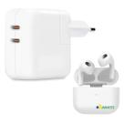 Kit Carregador Turbo 35W + Fone Bluetooth Sem Fio + Cabo Tipo-C para Smartphone