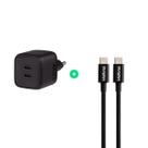 Kit Carregador Turbo com Cabo USB-C 1,5M em Nylon
