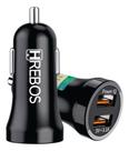 Kit Carregador Veicular 2 Usb 3.1a+ Cabo Lightning Cor Preto