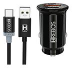 Kit Carregador Veicular Hrebos Turbo 20W Cabo TipoC CRV352C