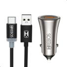Kit Carregador Veicular Usb Turbo 18w C/ Cabo Tipo C 3.0a