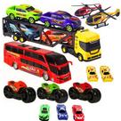 Kit Carreta Cegonheira Caminhão Brinquedo Motinha Ônibus Kit Carreta Cegonheira Caminhão Brinquedo Motinha Ônibus