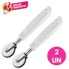 Kit Carretilha Cortador Em Aço Inox Corta E Fecha Massas Pasteis Pizza Massa Folhada