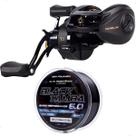 Kit Carretilha Maruri Black Tamba Pro 11 Rolamentos Linha Mono Black Tamba 0,40mm 300m