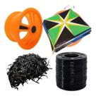 Kit Carretilha + Raia Com Rabiola e Nylon