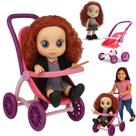 Kit Carrinho Boneca+ Samantha Bruxinha Hermione Escola Magia