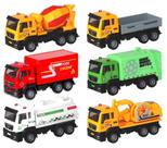 Kit Carrinho Caminhões Fricção de Ferro Super Truck 6 Unidades Polibrinq