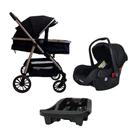 Kit Carrinho de Bebê Move 3 em 1 com Bebê Conforto e Base Nina Reclinável e Compacto