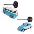 Kit Carrinho De Controle Remoto Fusca e Perua Clássicos