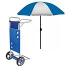 kit Carrinho De Praia Vira Mesa + Guarda Sol 1,8 m - Mor