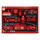 Kit Carrinhos de Bombeiro Fricção Com Acessórios de Trânsito Placas Cones Posto Kit 13 Pçs Kit Carrinhos de Bombeiro Fricção Com Acessórios de Trânsito Placas Cones Posto Kit 13 Pçs