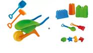 Kit Carriola Praia Beach Play + Castelo Completo Pá Rastelo Formas Usual