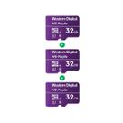 Kit Cartão de Memória Micro SD WD Purple Intelbras 32GB - 3 Unidades