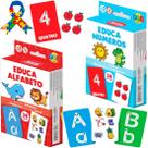 Kit Cartas Educativas Letras E Números Brinquedo Infantil