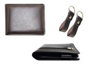 Kit carteira masculina couro cédulas chaveiros Kartmen