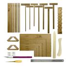 Kit Cartonagem Fio De Cabelo Gabarito Régua Esquadro Wire-o