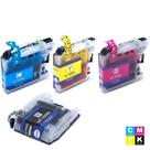 Kit cartucho compatível com brother lc103xl lc105xl lc107xl preto, ciano, magenta e amarelo