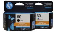 Kit Cartucho HP 60 Preto e 60 color F4280 F4580 C4780 D110a