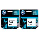Kit Cartucho HP 662 Original Colorido + Preto