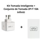 Kit Casa 1 Tomada Smart Inteligente + 1 Conjunto de Tomada 4x2 10A Infiniti Branco Margirius