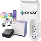 Kit Casa Conectada Ekaza Smart Controle Universal Smart Plug Wi-fi Smart Lampada Wi-fi