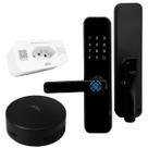 Kit Casa Inteligente Fechadura Digital tomada WiFi e Controle Remoto IR ALPHA600 Alexa Google