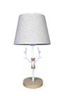 kit Casal 2 Abajur Luminária Branca De Mesa 43cm Bivolt 110/220v