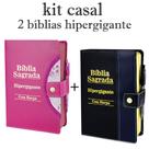 KIT CASAL - 2 Bíblias Hipergigante Botão - C/ Harpa