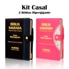 KIT CASAL - 2 Bíblias Hipergigante Botão - C/ Harpa