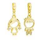 Kit Casal Berloque Filhos Menina e Menino Banhado a Ouro 18k Kit Casal Berloque Filhos Menina e Menino Banhado a Ouro 18k