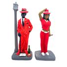 Kit Casal Esculturas Ze e Navalha Vermelho 18 cm Resina Kit Casal Esculturas Ze e Navalha Vermelho 18 cm Resina