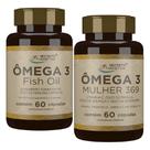 Kit Casal Omega 3 Homem + Omega 3 6 9 Óleo de Linhaça Primula e Borragem 60+60 capsulas