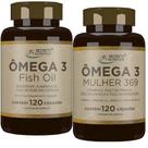 Kit Casal Omega 3 Homem + Omega Mulher 3 6 9 Óleo de Linhaça Primula e Borragem 120+120 capsulas