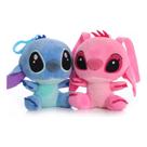 Kit Casal Pelucia Stitch E Angel Chaveiro Disney Super Macio