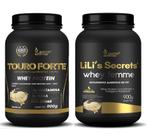 Kit Casal Whey Protein Touro Forte + Lilis Secrets femme concentrado com Colágeno 900g Baunilha