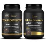 Kit Casal Whey Protein Touro Forte + Lilis Secrets femme concentrado com Colágeno 900g Chocolate