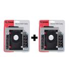 Kit Case Adaptador Caddy 12,7mm E 9,5mm Hd Ssd Dvd Notebook