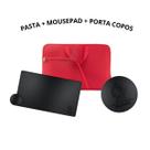Kit Case Capa Maleta Pasta Para Notebook Escritório + MousePad Preto De Couro Gamer 60x40 + Porta Copos Kit Case Capa Maleta Pasta Para Notebook Escritório + MousePad Preto De Couro Gamer 60x40 + Porta Copos