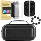 Kit Case Nintendo Switch Oled Pelicula Grip Silicone Joy Con