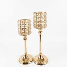 Kit Castiçal Dourado com Cristal cm Candelabro Luxo Sofisticado Porta Vela