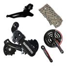 Kit Catraca Mega Range + Câmbio + Corrente Shimano 21v Index