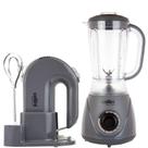 Kit Cellini Liquidificador + Batedeira Facility Cinza e Preto 127v