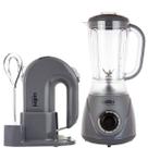 Kit Cellini Liquidificador + Batedeira Facility Cinza e Preto 127v