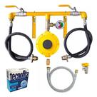 Kit Central Bateria Para Dois Botijões P45 Regulador 12kg
