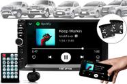 Kit Central Multimídia 2 Din Som Pra Carro Mp5 Automotivo Touch Screen 7 Polegadas Espelha Via Usb Bluetooth + Moldura Painel Focus Ka Ranger + Câmera