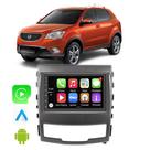 Kit Central Multimidia Android Auto Carplay Korando 2010 2011 2012 2013 7" Voz Google Siri Tv Gps