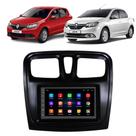 Kit Central Multimídia Android Sandero Logan 2015 A 2022 7 Polegadas GPS Tv Online Bluetooth