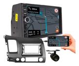 Kit central multimidia mp5 7 pol câmera de ré honda civic 2007 a 2011