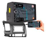 Kit central multimidia mp5 7 pol com moldura honda civic 2007 a 2011